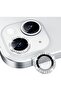iPhone 13 & 13 Mini Compatible Stone Camera Protector Diamond Series Stone Silver [Set of 2]