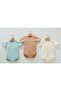 100% Cotton Short Sleeve Snap Jacquard Summer 3-Piece Baby Bodysuit + Wipes Gift - 2