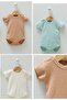100% Cotton Short Sleeve Snap Jacquard Summer 3-Piece Baby Bodysuit + Wipes Gift