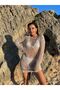Women's Lace-Like Knit Beach Dress - 3