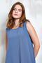 Indigo Linen Dress with Rubber Detail at the Bottom 27310 - 6