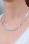 Italian Chain High Quality Anti-Tarnish Steel Silver Flat 45 CM Flat Necklace - 2