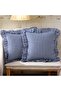 Vintage Ruffled Gingham 100% Linen Cotton Throw Pillow Cover Checkered Bohemian Throw Pillow Cover - 2