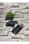 Closed-toe orthopedic soft sole velcro men's slippers - black