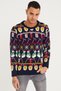 Men's Navy Blue Christmas New Year Sweater-noelkzkr02s