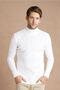 Men's White Plain Turtleneck Knitwear Sweater-trz1406r11s