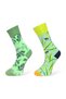 Green Floral Patterned Unisex Cotton Flexible Socks - Set of 2