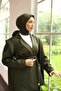 وشاح حريري منزلي من نسيج التويل 11343-74 كاكي - 3