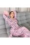 Rose patterned OTRİŞ feather Satin Pajama Set
