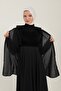 Women's Hijab Neck Collar Turtleneck Zero Sleeve Neck Collar Undershirt with Open Sides Elastic Black - 4