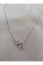 Women's Silver Color Mini H Letter Necklace, Initial Letter Necklace - 2