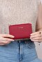 2804 Genuine Real Leather Zippered Women's Wallet Flother Burgundy - 7