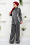 طقم أنيق أنثراسايت - زر مفصل، موديل 4702ZNK903-M