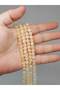 Quarter String (9cm Long!) Citrine Stone Quarter Beads Frosted Colors 6mm (51412)