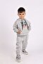 Red.Ball printed 2ip kangaroo pocket and hooded unisex children's tracksuit 5-16 years