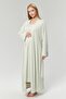 Women's sea green special design 100% cotton summer maternity postpartum robe nightgown set - 3