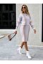 Pencil Skirt Crew Neck Sweater Double Set - 4