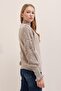 Women's Mink Half Turtleneck Sweater with Lace Detail - 3