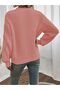 Selanik Knitted Sleeve Motif Crew Neck Powder Knitwear Sweater - 4