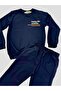 Back Print Detail Tracksuit Set/Sweatshirt Pants Seasonal Set/Crew Neck 2 Thread Men's Set - 2