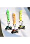 3-Piece Kawasaki Engine, 3D Silicone Keychain with Motorcycle Figure Orange, Green, Yellow - 2