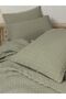Double Green Duvet Cover Set - Liny Series - Modern Wrinkled Design Duvet Cover Set - 2