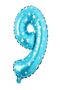 36 cm Blue Numeral Polka Dot Foil Balloon - Age 9