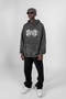 Washed Black Dusk Printed Oversize Unisex Hoodie - 4