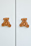 Teddy Bear Patterned (2 Pcs) Baby Kids Room Wooden Furniture Cabinet Drawer Handle