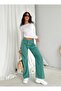 Women's White Crew Neck Stretchy Fabric Basic Long Sleeve Blouse - 2