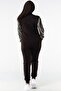 Large Size Two Thread Cotton Zippered Women's Tracksuit Set with Crystal Stones on the Sleeves - 5
