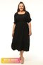 Plus Size Comfortable Model with Elastic Collar, Sleeves and Waist, 4-Season Non-Sweating Spacious Balloon Sleeve Dress