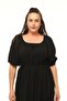 Plus Size Comfortable Model with Elastic Collar, Sleeves and Waist, 4-Season Non-Sweating Spacious Balloon Sleeve Dress - 7