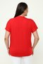 Plus Size Comfort Model Stylish Collar Detailed Tights Over Cotton Short Sleeve Luxury Evening Dress Tunic T-shirt - 4