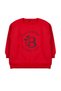 Red Girl's Seasonal-Thin Slogan Cotton Knitted Sweatshirt Tkdaw25Sw00013
