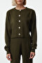 Haki Basic Crop Hırka Pantolon Triko Alt-Üst Takım TWOAW25AU00026 - 3