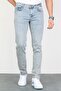 Men's Ice Blue Snow Wash Slim Fit Stonewashed Lycra Jean Jeans Trousers Hlthe001945 - 3