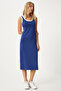 Women's Navy Blue Contrast Stripe Detail Strap Saran Knitted Dress Hw00013 - 4