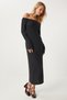 Women's Anthracite Carmen Collar Long Knitwear Dress Fn03325 - 2