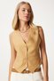 Women's Camel V-Neck Stylish Ayrobin Vest To00067