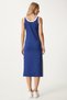 Women's Navy Blue Contrast Stripe Detail Strap Saran Knitted Dress Hw00013 - 8