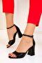 Classic Black Snake Women's Heeled Shoes - 19472 - 3