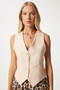 Women's Cream V-Neck Stylish Ayrobin Vest To00067 - 3