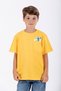 Crew Neck Short Sleeve Honey Printed Dark Yellow Color Boy's T-shirt
