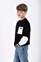 Crew Neck Long Sleeve Pocket Detailed Sweat Black Color Boy's Sweatshirt - 3