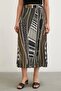 Khaki Color Patterned Pleated Skirt - 4