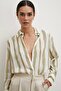 Bamboo striped shirt green