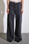 Yüksel High Waist Wide Leg Jeans Smoked - 4