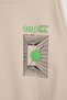Stone Color Boys' Sweatshirt with Front and Back Digital Print Detail - 2