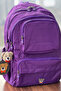 School Bag Unisex Purple Bear Medium Size Waterproof Clinker Fabric Travel Laptop Bag 40X30Cm - 5